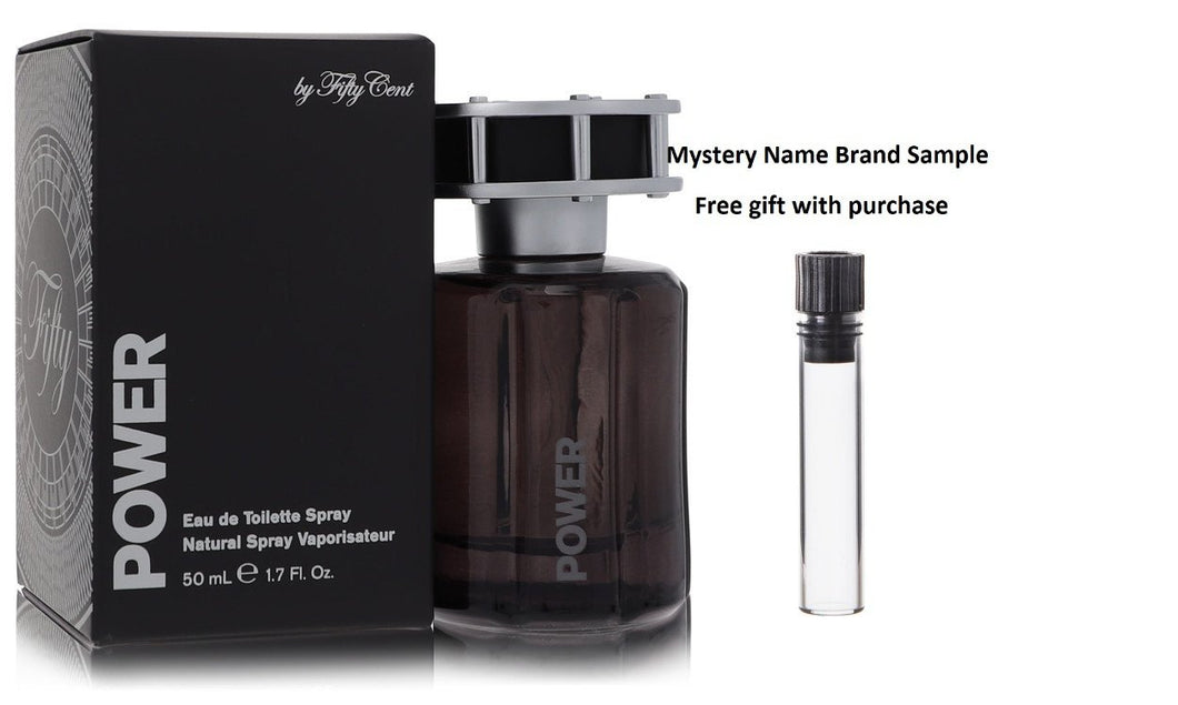 Power by 50 Cent Eau De Toilette Spray 1.7 oz And a Mystery Name brand sample vile