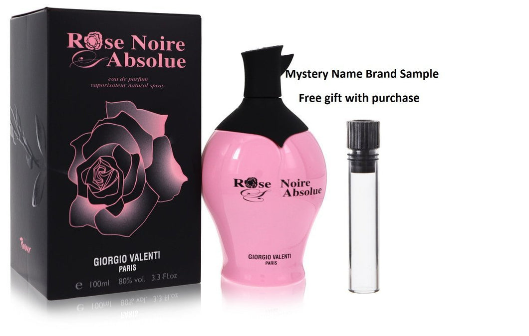 Rose Noire Absolue by Giorgio Valenti Eau De Parfum Spray 3.4 oz And a Mystery Name brand sample vile