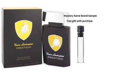 Lamborghini Prestigio by Tonino Lamborghini Eau De Toilette Spray 4.2 oz And a Mystery Name brand sample vile