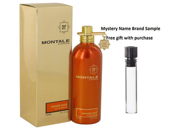 Montale Orange Aoud by Montale Eau De Parfum Spray (Unisex) 3.4 oz And a Mystery Name brand sample vile