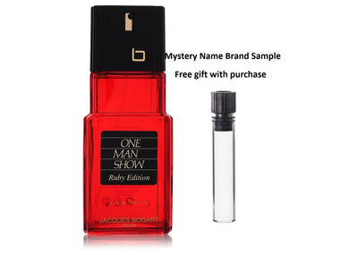 One Man Show Ruby by Jacques Bogart Eau De Toilette Spray (Tester) 3.3 oz And a Mystery Name brand sample vile