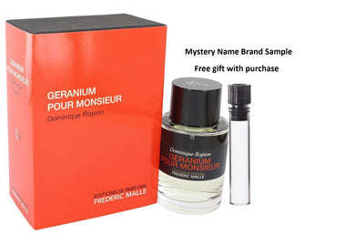 Geranium Pour Monsieur by Frederic Malle Eau De Parfum Spray 3.4 oz And a Mystery Name brand sample vile