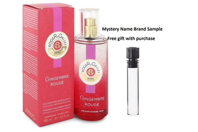 Roger & Gallet Gingembre Rouge by Roger & Gallet Fragrant Wellbeing Water Spray 3.3 oz And a Mystery Name brand sample vile