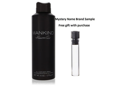 Kenneth Cole Mankind by Kenneth Cole Body Spray 6 oz And a Mystery Name brand sample vile