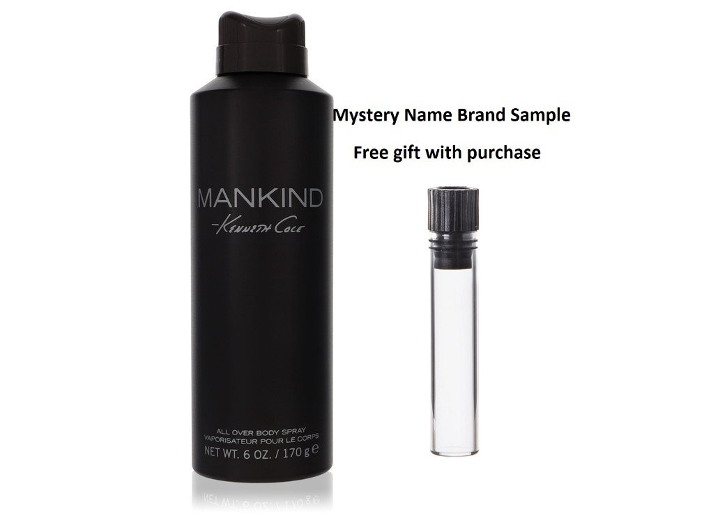 Kenneth Cole Mankind by Kenneth Cole Body Spray 6 oz And a Mystery Name brand sample vile