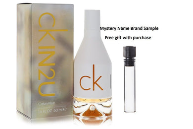 CK In 2U by Calvin Klein Eau De Toilette Spray 1.7 oz And a Mystery Name brand sample vile