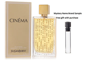 Cinema by Yves Saint Laurent Eau De Parfum Spray 3 oz And a Mystery Name brand sample vile