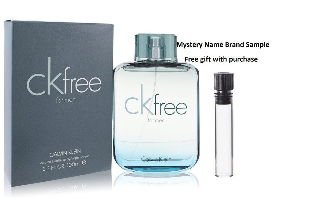 CK Free by Calvin Klein Eau De Toilette Spray 3.4 oz And a Mystery Name brand sample vile
