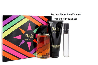 MACKIE by Bob Mackie Gift Set -- 3.4 oz Eau De Toilette Spray + 6.8 oz Body Cream And a Mystery Name brand sample vile