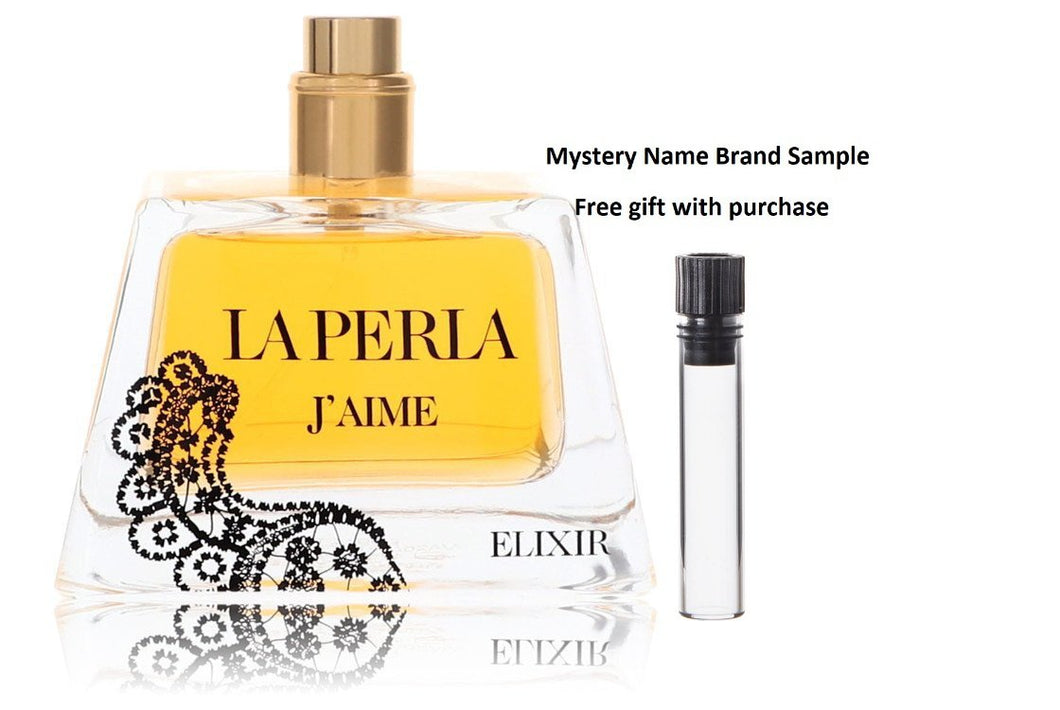 La Perla J'aime Elixir by La Perla Eau De Parfum Spray (Tester) 3.3 oz And a Mystery Name brand sample vile
