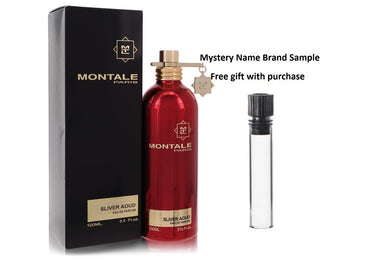Montale Silver Aoud by Montale Eau De Parfum Spray 3.3 oz And a Mystery Name brand sample vile