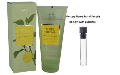 4711 ACQUA COLONIA Lemon & Ginger by 4711 Shower Gel 6.8 oz And a Mystery Name brand sample vile