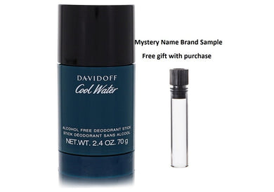 COOL WATER by Davidoff Deodorant Stick (Alcohol Free) 2.5 oz And a Mystery Name brand sample vile