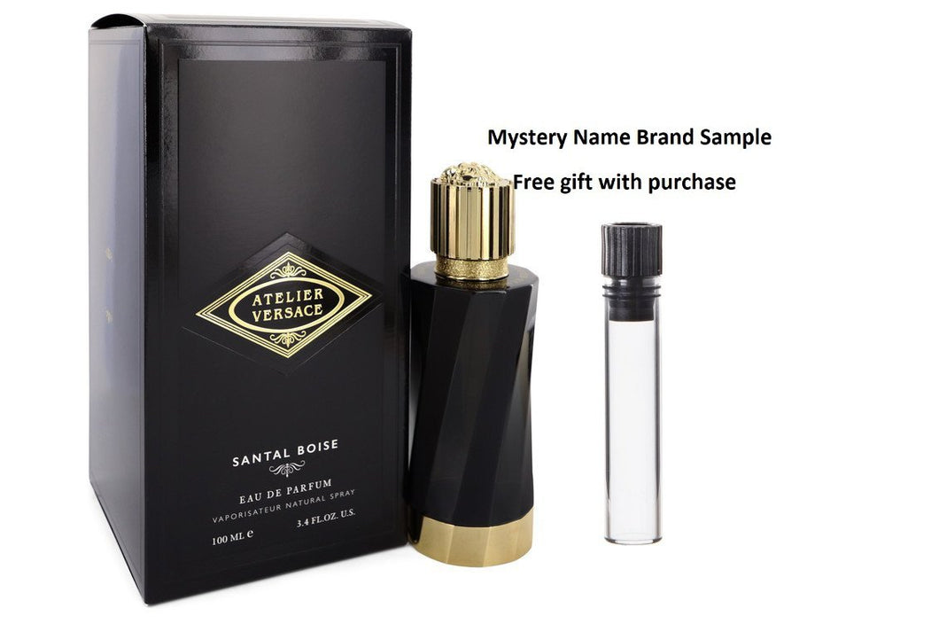 Santal Boise by Versace Eau De Parfum Spray (Unisex) 3.4 oz And a Mystery Name brand sample vile