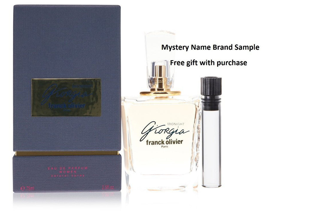 Giorgia Midnight by Franck Olivier Eau De Parfum Spray 2.5 oz And a Mystery Name brand sample vile