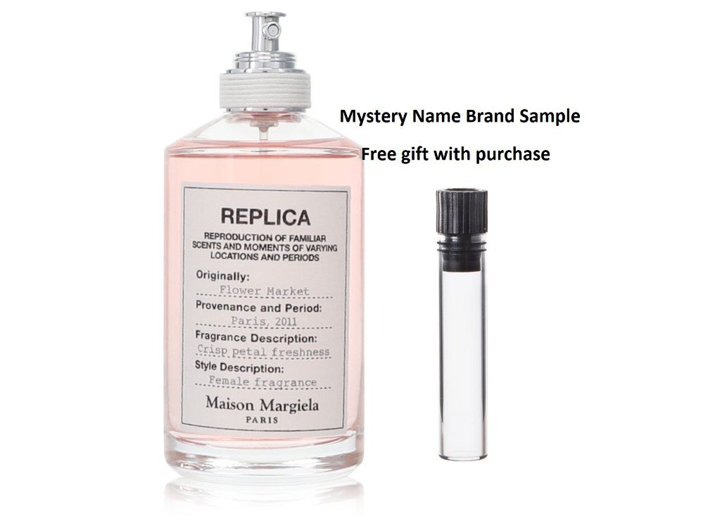 Replica Flower Market by Maison Margiela Eau De Toilette Spray (Tester) 3.4 oz And a Mystery Name brand sample vile