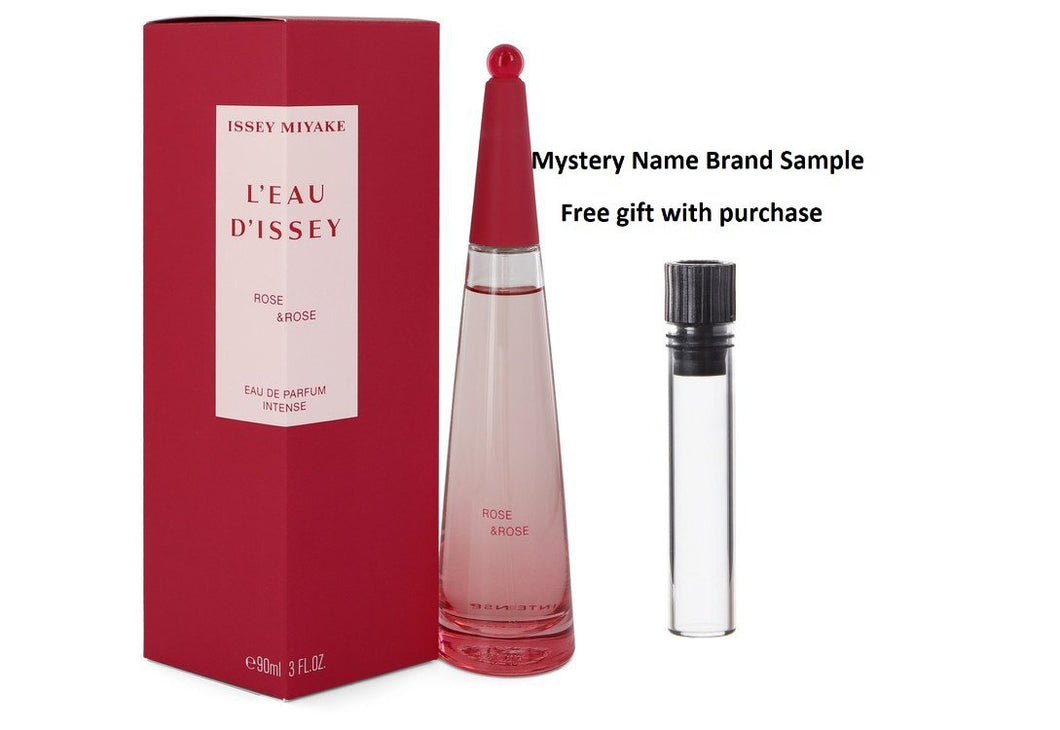 L'eau D'issey Rose & Rose by Issey Miyake Eau De Parfum Intense Spray 3 oz And a Mystery Name brand sample vile