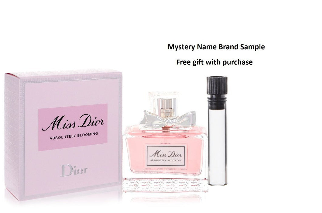 Miss Dior Absolutely Blooming by Christian Dior Eau De Parfum Spray 1.7 oz And a Mystery Name brand sample vile