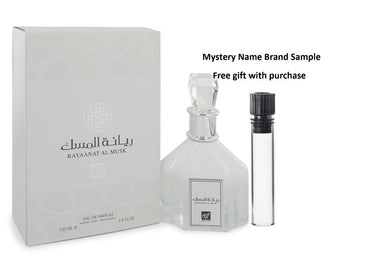 Rayaanat Al Musk by Rihanah Eau De Parfum Spray (Unisex) 3.4 oz And a Mystery Name brand sample vile