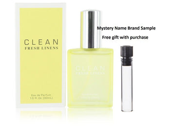 Clean Fresh Linens by Clean Eau De Parfum Spray 1 oz And a Mystery Name brand sample vile