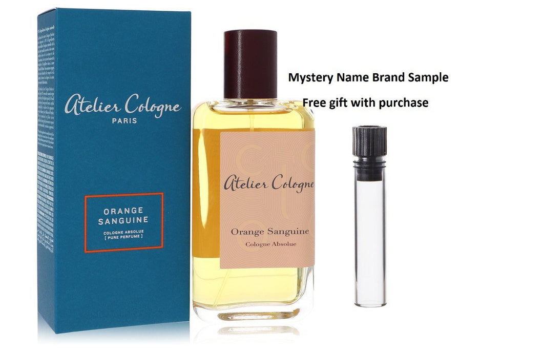 Orange Sanguine by Atelier Cologne Pure Perfume Spray 3.3 oz And a Mystery Name brand sample vile
