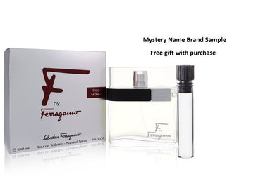 F by Salvatore Ferragamo Eau De Toilette Spray 3.4 oz And a Mystery Name brand sample vile