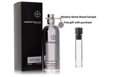 Montale Musk To Musk by Montale Eau De Parfum Spray (Unisex) 3.4 oz And a Mystery Name brand sample vile