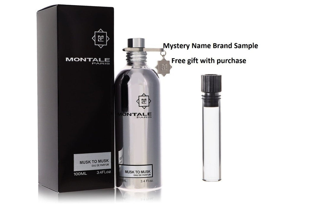 Montale Musk To Musk by Montale Eau De Parfum Spray (Unisex) 3.4 oz And a Mystery Name brand sample vile