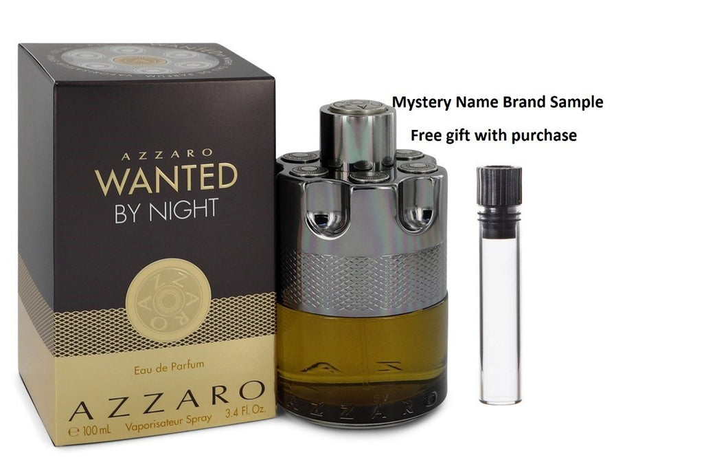 Azzaro Wanted By Night by Azzaro Eau De Parfum Spray 3.4 oz And a Mystery Name brand sample vile