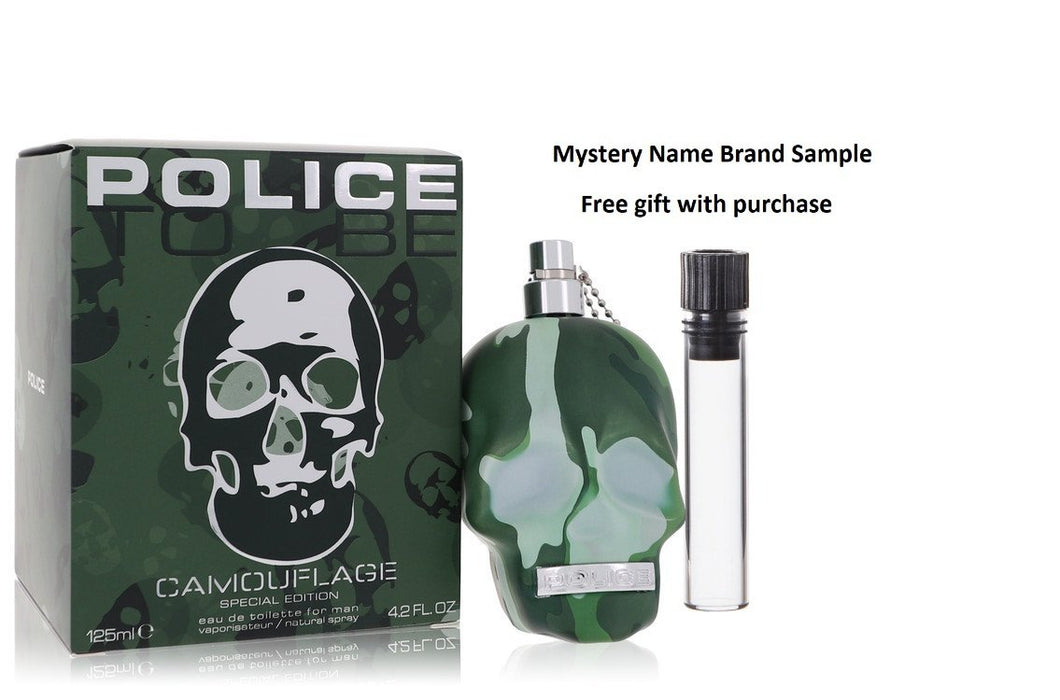 Police To Be Camouflage by Police Colognes Eau De Toilette Spray (Special Edition) 4.2 oz And a Mystery Name brand sample vile