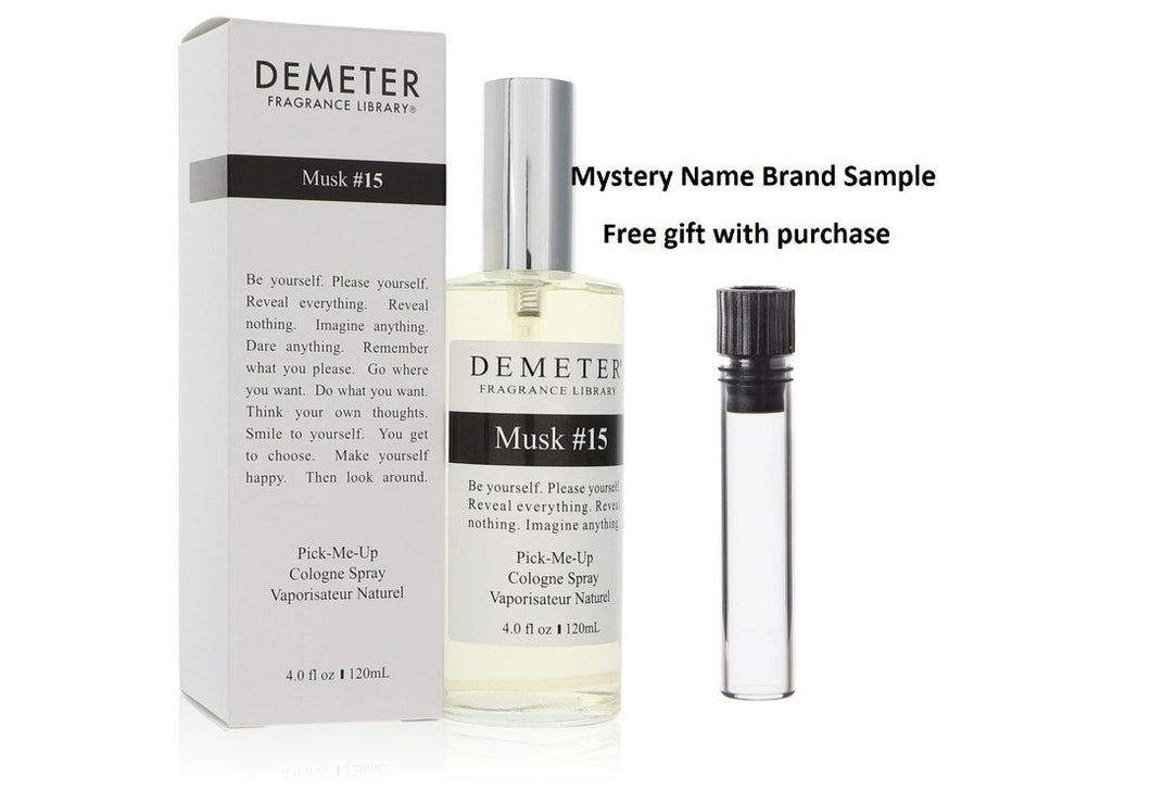 Demeter Musk #15 by Demeter Cologne Spray (Unisex) 4 oz And a Mystery Name brand sample vile