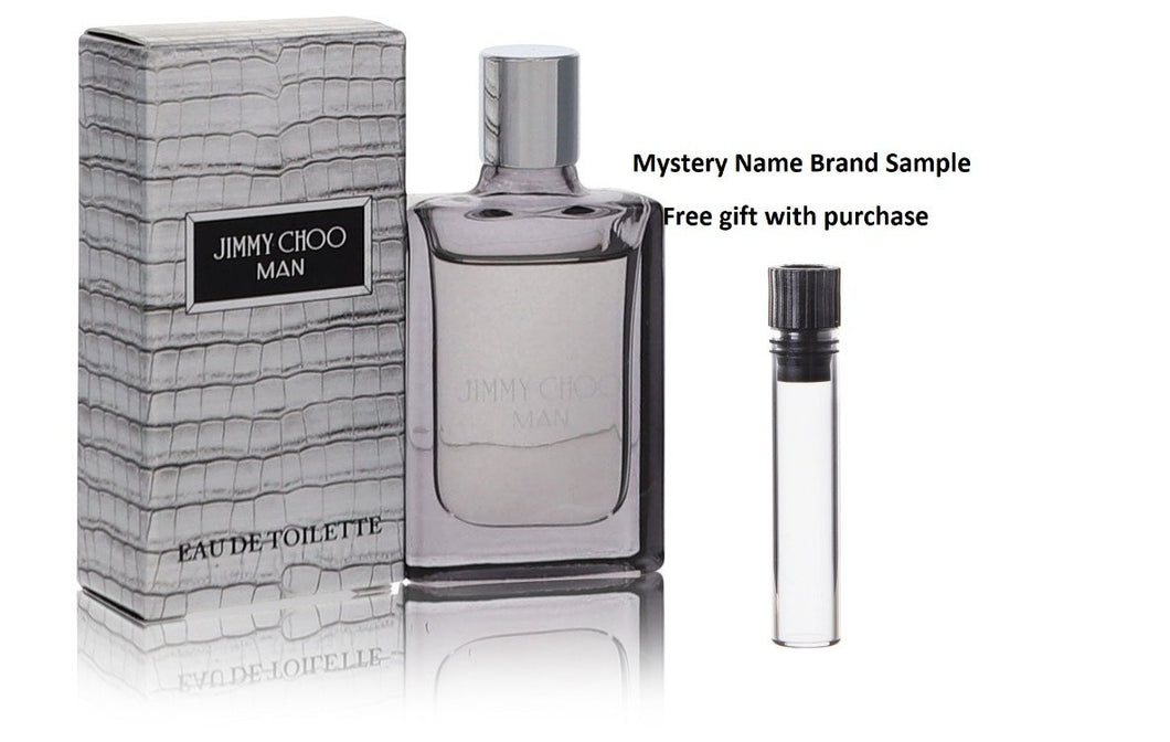 Jimmy Choo Man by Jimmy Choo Mini EDT .15 oz And a Mystery Name brand sample vile