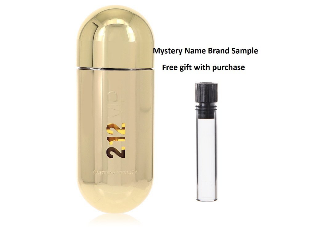 212 Vip by Carolina Herrera Eau De Parfum Spray (Tester) 2.7 oz And a Mystery Name brand sample vile