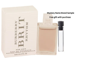 Burberry Brit Rhythm by Burberry Mini EDT .17 oz And a Mystery Name brand sample vile