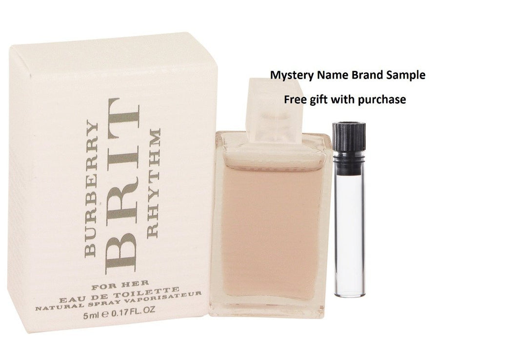 Burberry Brit Rhythm by Burberry Mini EDT .17 oz And a Mystery Name brand sample vile