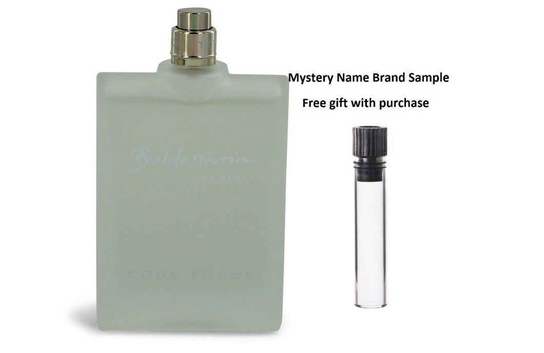 Baldessarini Cool Force by Hugo Boss Eau De Toilette Spray (Tester) 3 oz And a Mystery Name brand sample vile