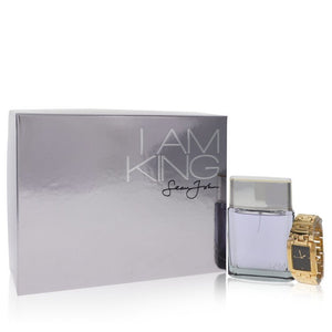 I Am King by Sean John Gift Set -- 3.4 oz Eau De Toilette Spray + Watch For Men