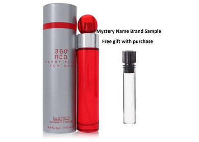 Perry Ellis 360 Red by Perry Ellis Eau De Toilette Spray 3.4 oz And a Mystery Name brand sample vile