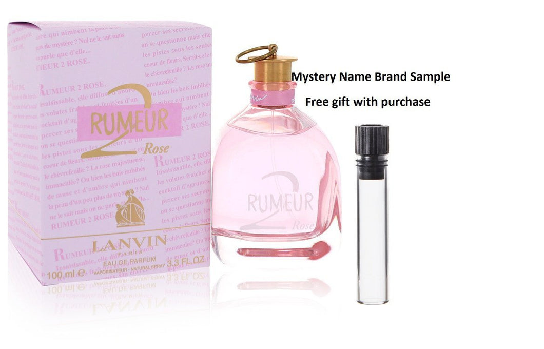 Rumeur 2 Rose by Lanvin Eau De Parfum Spray 3.4 oz And a Mystery Name brand sample vile