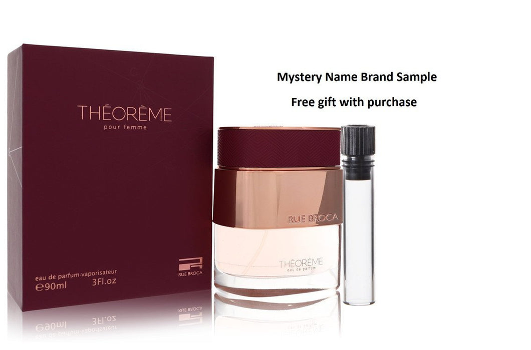 Rue Broca Theoreme by Rue Broca Eau De Parfum Spray 3 oz And a Mystery Name brand sample vile