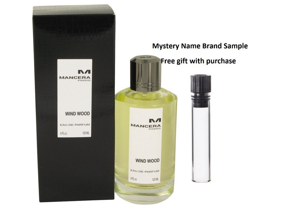 Mancera Wind Wood by Mancera Eau De Parfum Spray 4 oz And a Mystery Name brand sample vile