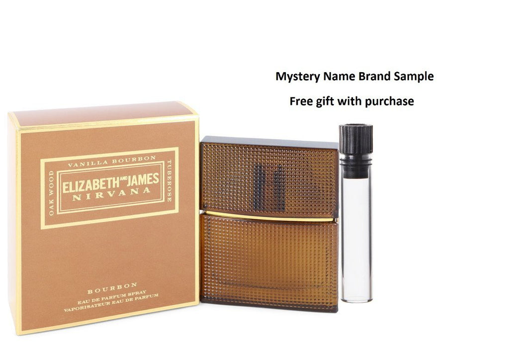 Nirvana Bourbon by Elizabeth and James Eau De Parfum Spray 1 oz  And a Mystery Name brand sample vile