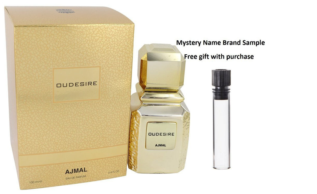 Oudesire by Ajmal Eau De Parfum Spray (Unisex) 3.4 oz And a Mystery Name brand sample vile