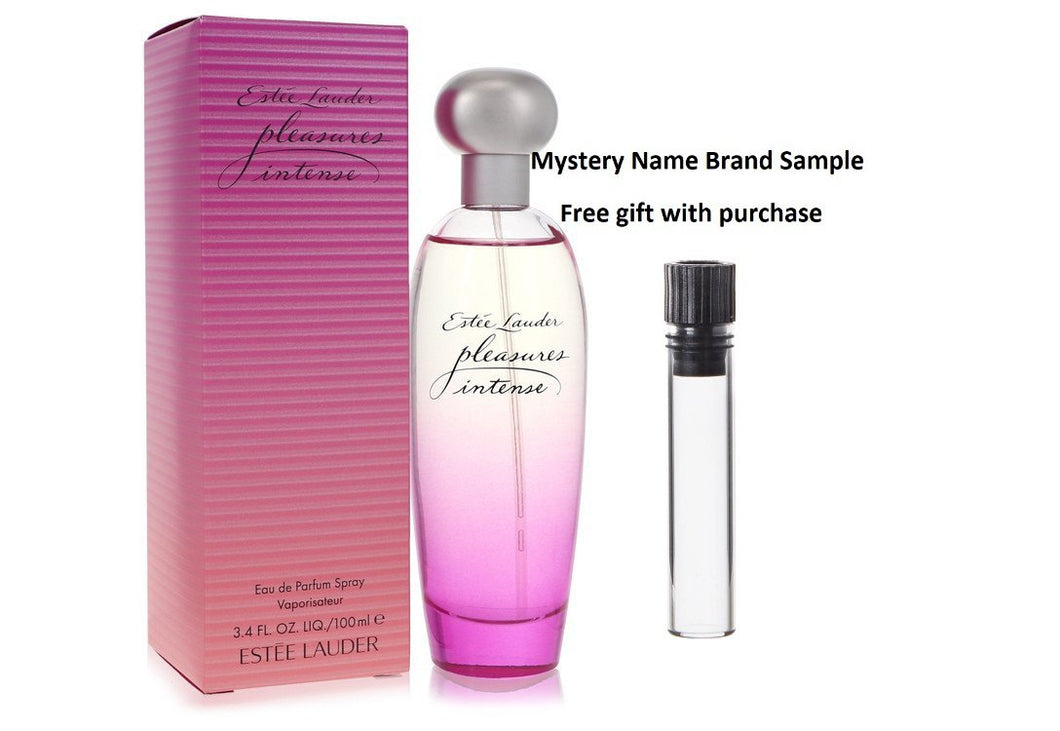 Pleasures Intense by Estee Lauder Eau De Parfum Spray 3.4 oz And a Mystery Name brand sample vile