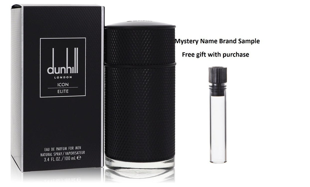 Dunhill Icon Elite by Alfred Dunhill Eau De Parfum Spray 3.4 oz And a Mystery Name brand sample vile
