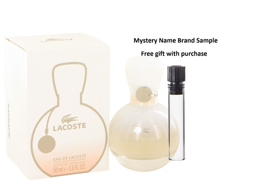 Eau De Lacoste by Lacoste Eau De Parfum Spray 1.6 oz And a Mystery Name brand sample vile