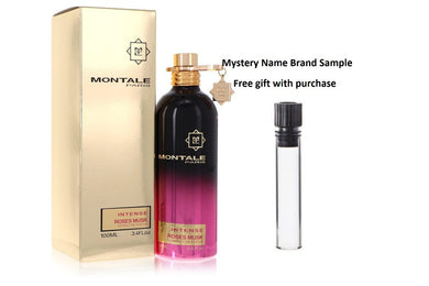 Montale Intense Roses Musk by Montale Extract De Parfum Spray 3.4 oz And a Mystery Name brand sample vile