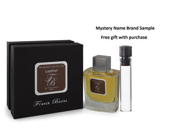 Franck Boclet Leather by Franck Boclet Eau De Parfum Spray 3.4 oz And a Mystery Name brand sample vile