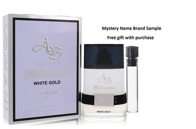 Ab Spirit Millionaire White Gold by Lomani Eau De Parfum Spray 3.3 oz And a Mystery Name brand sample vile