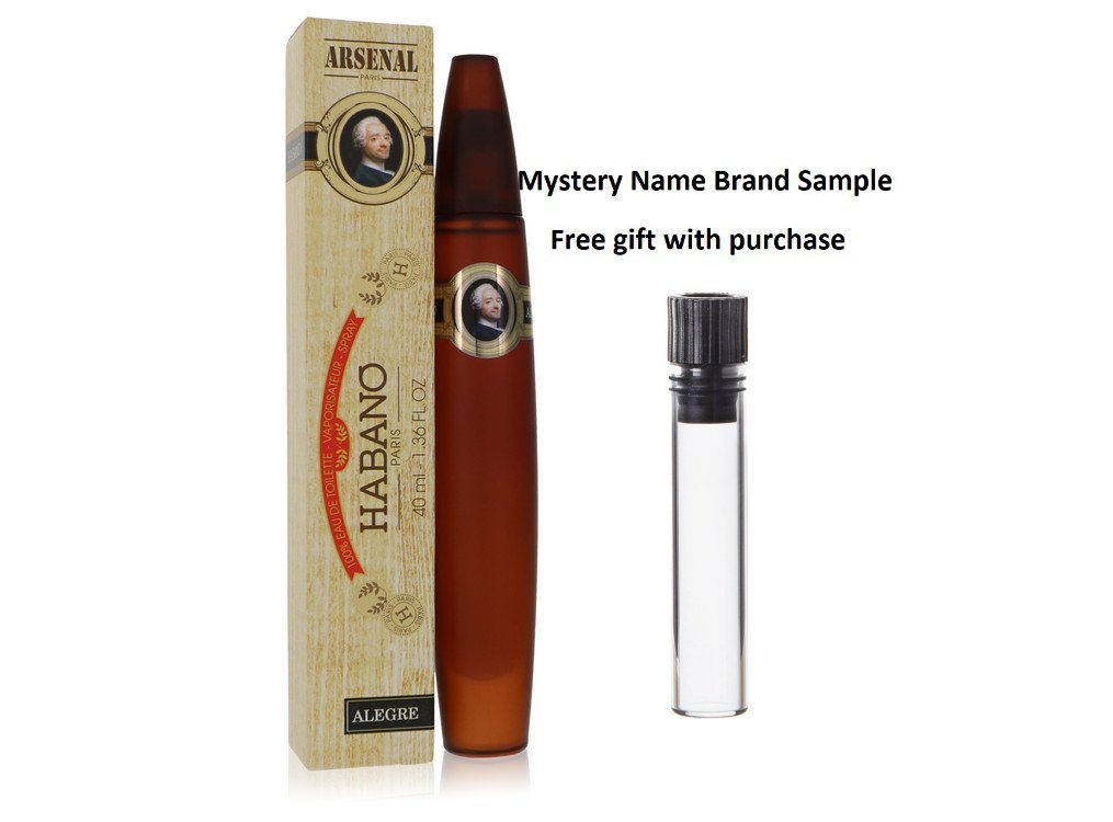 Habano Alegre by Gilles Cantuel Eau De Toilette Spray 1.36 oz And a Mystery Name brand sample vile